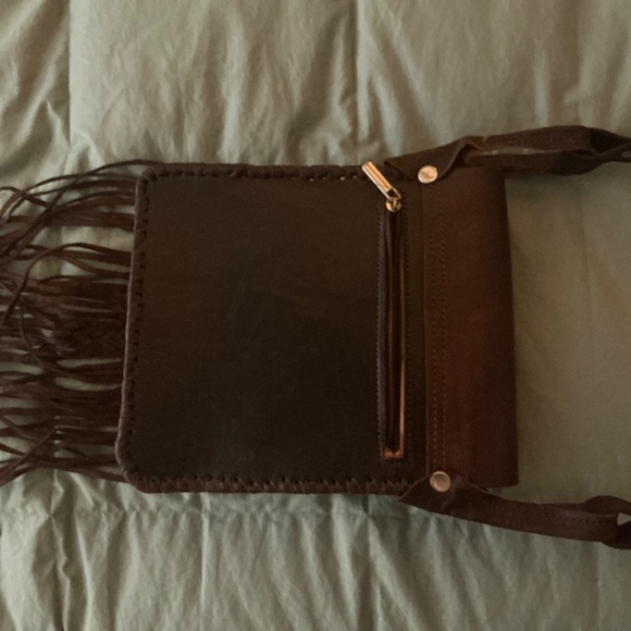 Boho Leather Crossbody Handbag - Picture 5 of 10